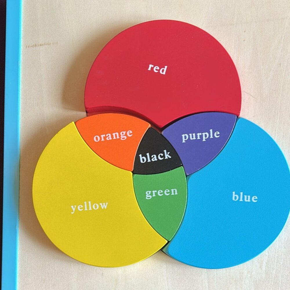 Wooden Primary Color Mixing Puzzle Board